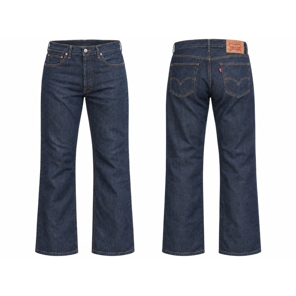 Levis 501 Original Straight Leg Button Fly Jeans Dark Wash Blue Mens 42x32